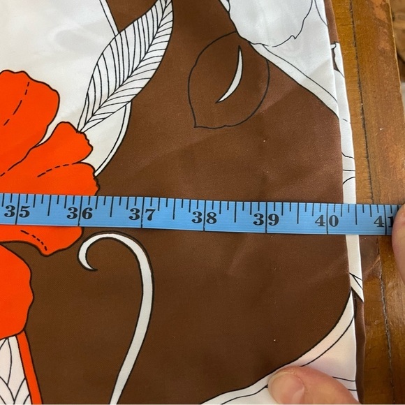 Hilo Hattie Vintage Retro Hawaiian Floral Brown, Orange, White Dress Womens S - Picture 6 of 10